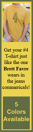 Yellow Number 4 Brett Favre T-Shirt