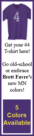 Yellow Number 4 Brett Favre T-Shirt